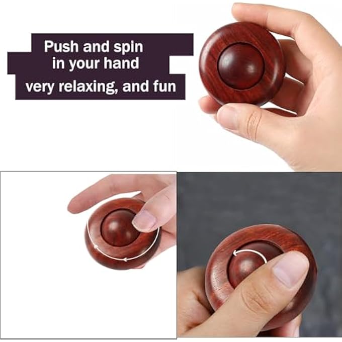 Lonimia 1Pcs Wood Sensory Fidget Toys For Adults Anxiety,Wooden Stress Relief Toy,Quiet Desk Roller Gadgets Relieves Office Men Women Seniors (A) - Image 4