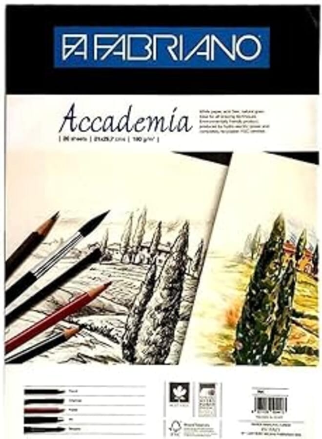 Fabriano Accademia 140 GSM Drawing Papers (White, 20 Sheets)