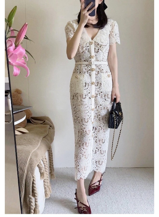 Madam Uniq Lace Button-Up Dress  - Image 1