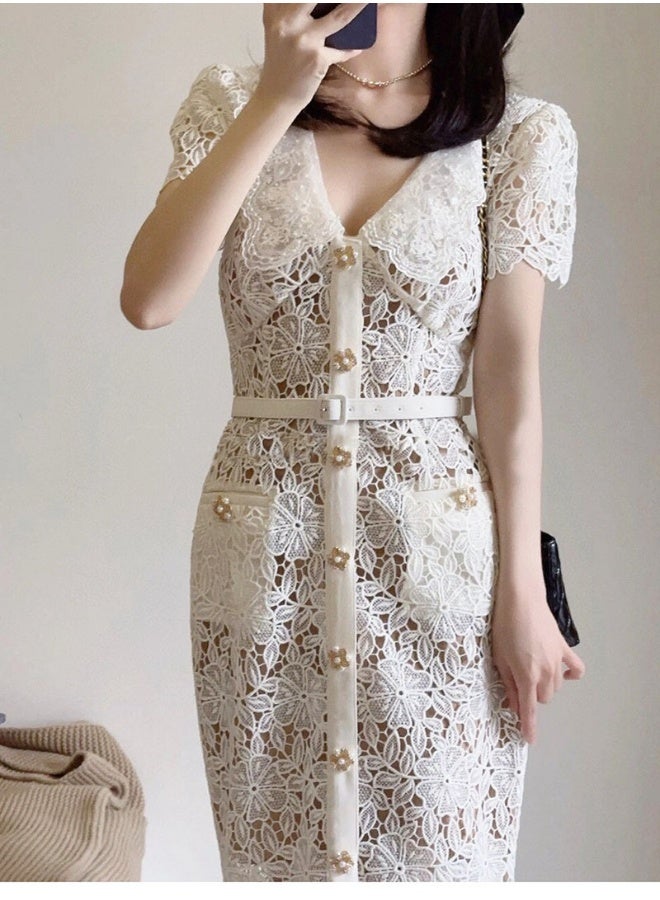 Madam Uniq Lace Button-Up Dress  - Image 4