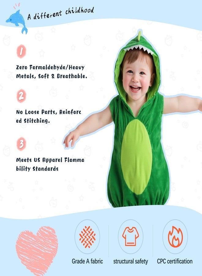 UQJE Baby Dinosaur Costume Furry Toddler Dinosaur Costume Halloween Cute Plush Dino Crocodile Dress Up Kids Animal Costumes - Image 2
