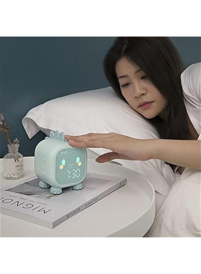 Kids Alarm Clock, Cute Dinosaur Wake up Light Sleep Trainer Clock, Dinosaur Bedroom Decor Alarm Clock Night Light, Birthday Gift for Boys Girls (Green)  - Image 4