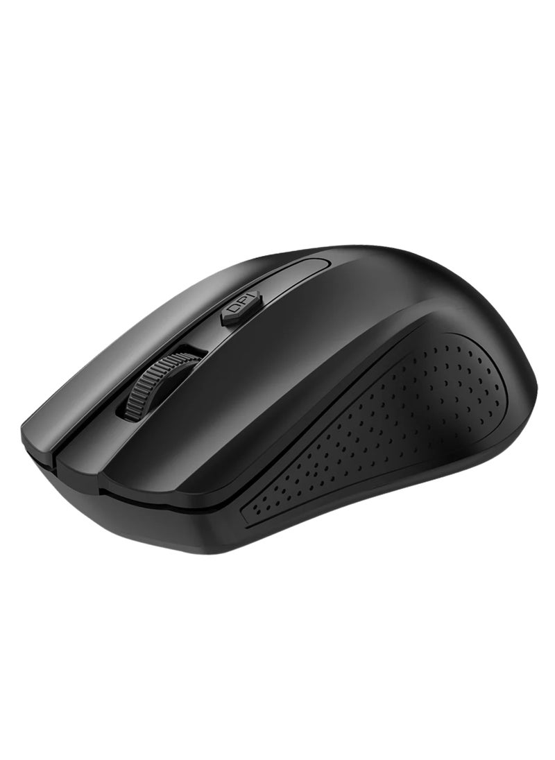 MIKUSO Wireless Mouse, Upgrade 2.4GHz Ergonomic Optical Mouse, 1600 DPI Max, 3 DPI Adjustable, 4 Buttons, USB Computer Mouse for Laptop, PC, Chromebook, Notebook, 10M Wireless Connection Mouse | Black  - Image 1