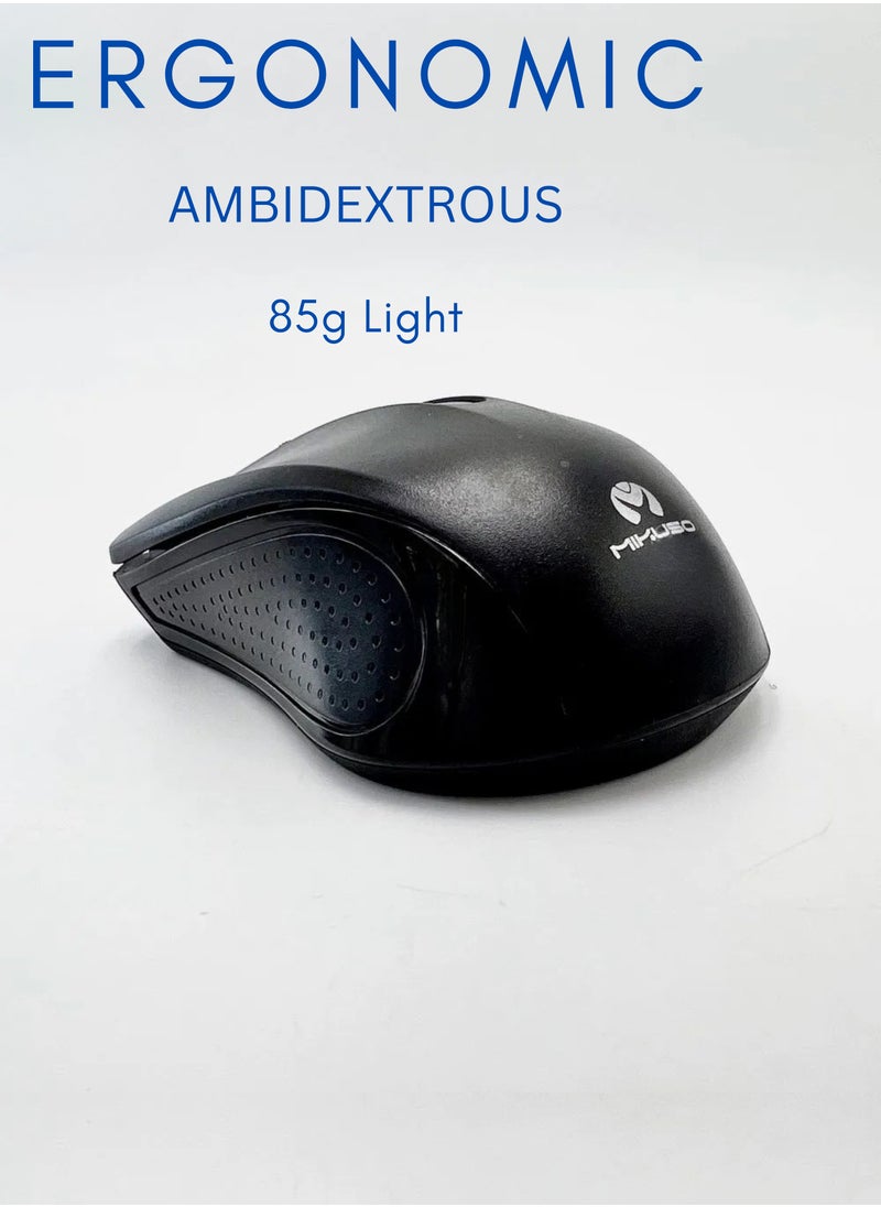 MIKUSO Wireless Mouse, Upgrade 2.4GHz Ergonomic Optical Mouse, 1600 DPI Max, 3 DPI Adjustable, 4 Buttons, USB Computer Mouse for Laptop, PC, Chromebook, Notebook, 10M Wireless Connection Mouse | Black  - Image 2