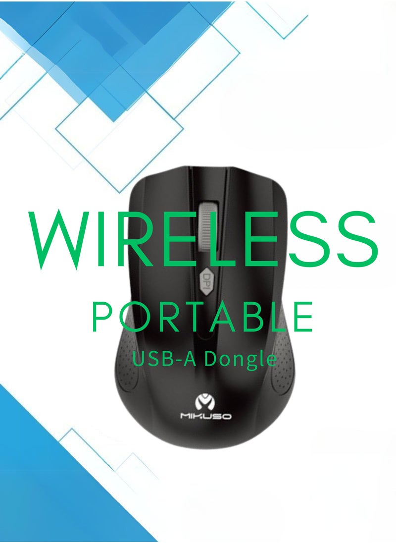 MIKUSO Wireless Mouse, Upgrade 2.4GHz Ergonomic Optical Mouse, 1600 DPI Max, 3 DPI Adjustable, 4 Buttons, USB Computer Mouse for Laptop, PC, Chromebook, Notebook, 10M Wireless Connection Mouse | Black  - Image 4