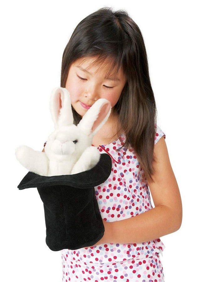 Folkmanis Rabbit In Hat Hand Puppet Black, White, Pink, 1 EA - Image 2
