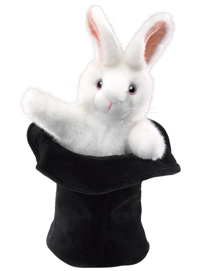 Folkmanis Rabbit In Hat Hand Puppet Black, White, Pink, 1 EA - Image 1