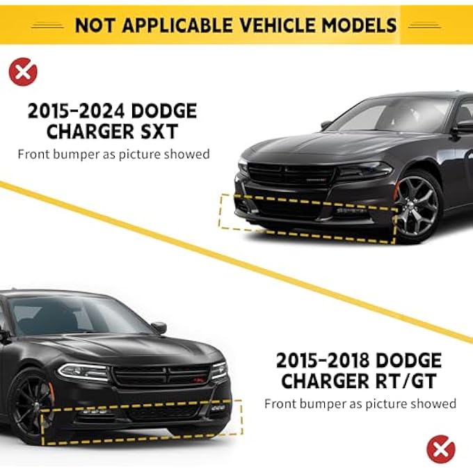 TENGBASE Front Splitter Spolier Charger, Front Lip Bumper for 2015-2023 2024 Charger Hellcat/SRT 392/Scat Pack/RT Scat Pack 2019-2023 2024 Charger GT/RT (Red) - Image 4