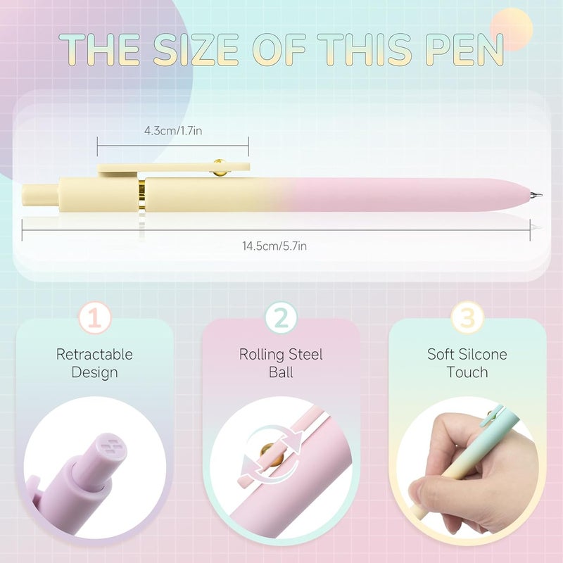 12 Pack gradient color 0.5mm fine head smooth writing gel pen student office hand account notes general pen - Image 4