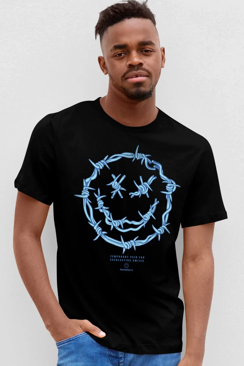 Spiky Face Black Men's T-Shirt