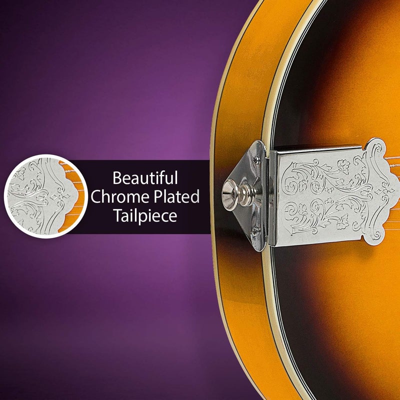 Hola! Music A Style Mandolin Instrument with Adjustable Truss-Rod Model HM-3TS, Glossy Sunburst Finish - Image 5