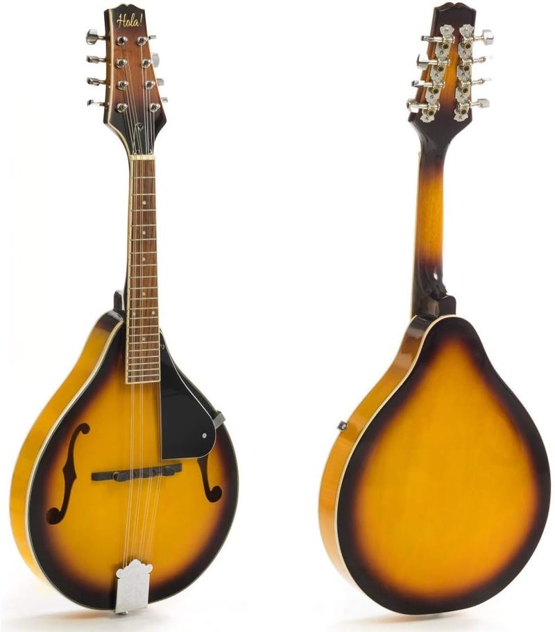 Hola! Music A Style Mandolin Instrument with Adjustable Truss-Rod Model HM-3TS, Glossy Sunburst Finish - Image 1
