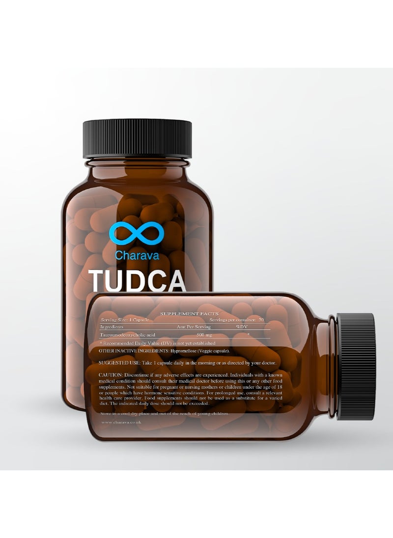 Charava - Charava Tudca 250mg | Liver Support & Detox | Promotes Healthy Cholesterol & Insulin | Vegan | UK Based & Tested | 30 Day Supply - Image 1