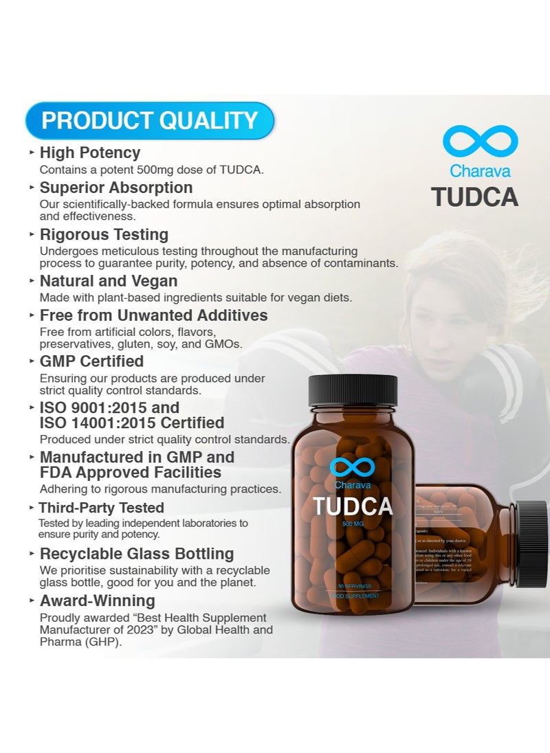 Charava - Charava Tudca 250mg | Liver Support & Detox | Promotes Healthy Cholesterol & Insulin | Vegan | UK Based & Tested | 30 Day Supply - Image 1
