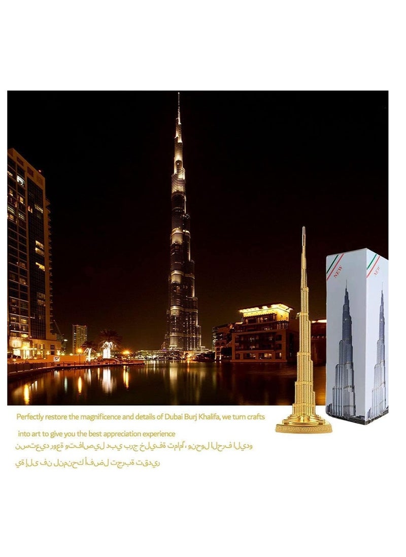 ECVV Burj Dubai Souvenir Burj Khalifa Architectural Model Decoration Gold Alloy Architectural Model Decoration Gift, 18cm  - Image 2