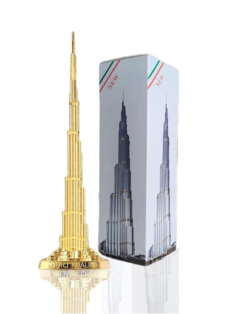 ECVV Burj Dubai Souvenir Burj Khalifa Architectural Model Decoration Gold Alloy Architectural Model Decoration Gift, 18cm  - Image 1