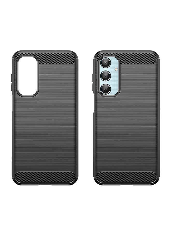 Samsung Galaxy M35 5G Case Cover – Rugged Shield Design with Brushed Carbon Fiber Texture, Shockproof TPU, Anti-Slip Grip, Slim and Lightweight Protection (Black) - Image 1