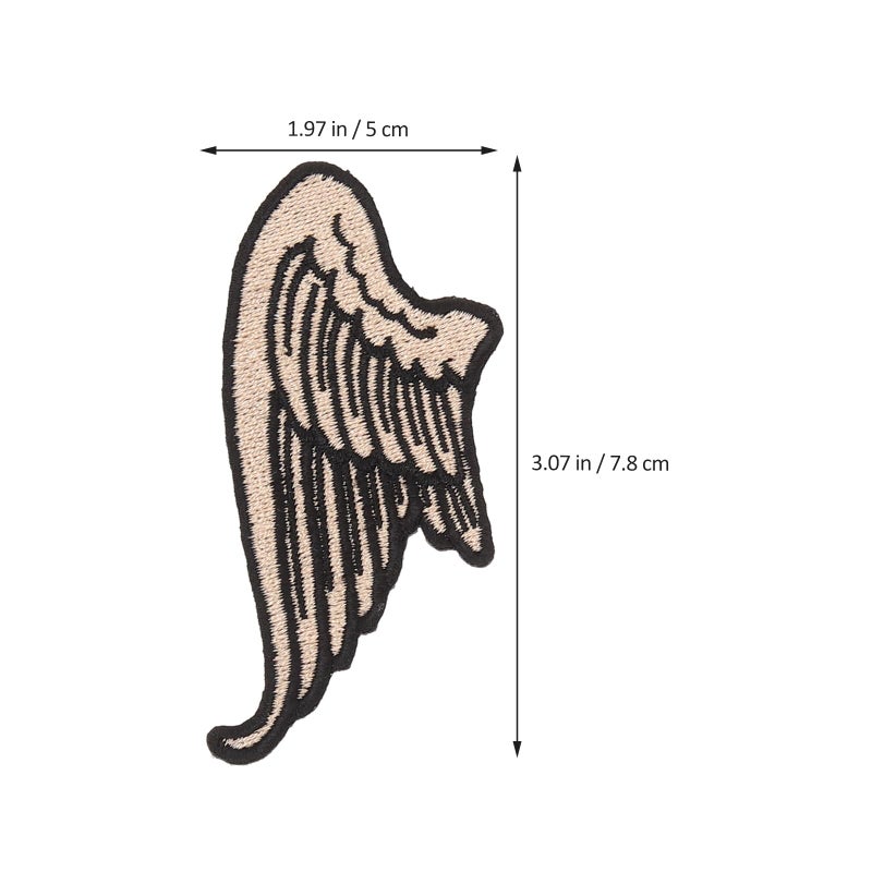 2 Pairs Embroidered Sew On Fabric Wing Patches For Clothing Jackets Backpacks Cartoon PU Leather Decorations - Image 3