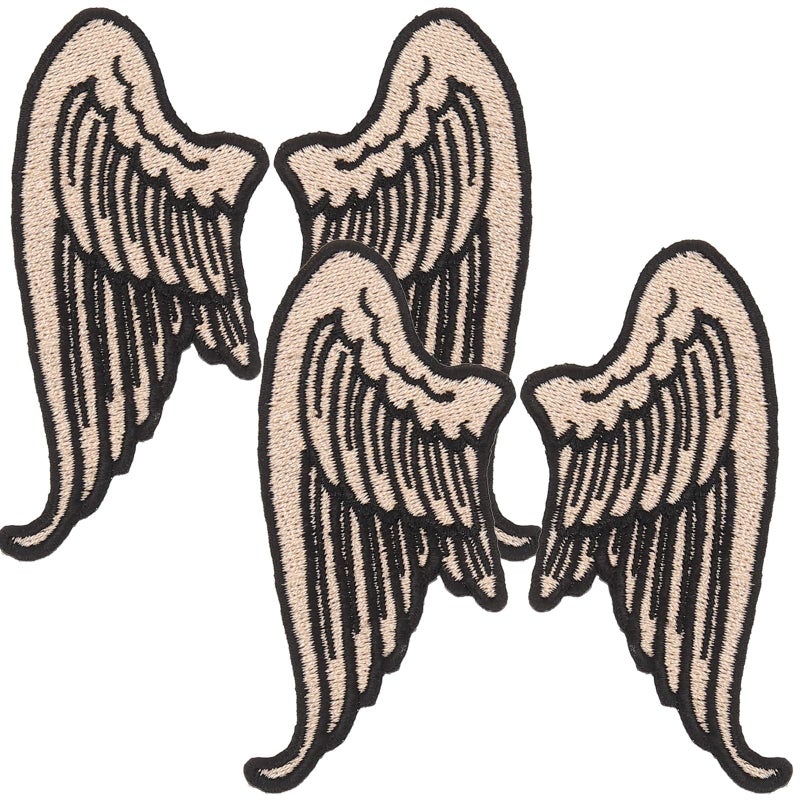 2 Pairs Embroidered Sew On Fabric Wing Patches For Clothing Jackets Backpacks Cartoon PU Leather Decorations - Image 2