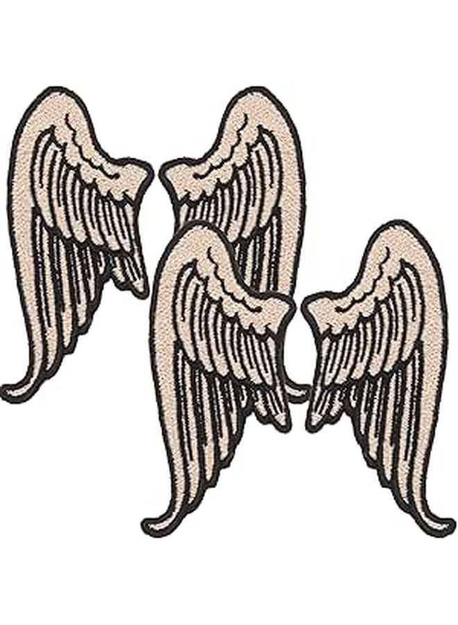 2 Pairs Embroidered Sew On Fabric Wing Patches For Clothing Jackets Backpacks Cartoon PU Leather Decorations - Image 1