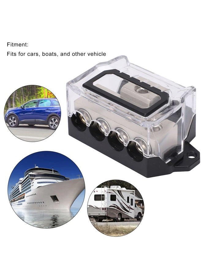 Aramox Power Ground Distribution Blocks, Power Distribution Block 0 Gauge to 4 Gauge Ground Wire Splitter Audio Distributor for Cars Boats - Image 3