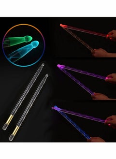 Generic 5A Acrylic LED Light-Up Drumsticks - Glow-in-the-Dark Plastic Drumsticks, Bright Luminous Personalized Drumsticks (1 Pair) for Enhanced Performance and Fun!  - Image 1