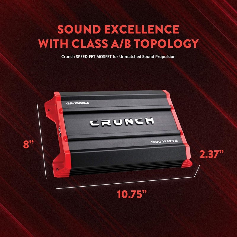 Crunch Ground Pounder GP-1500.4 1500 Watt 4 Channel Amplifier - Image 2