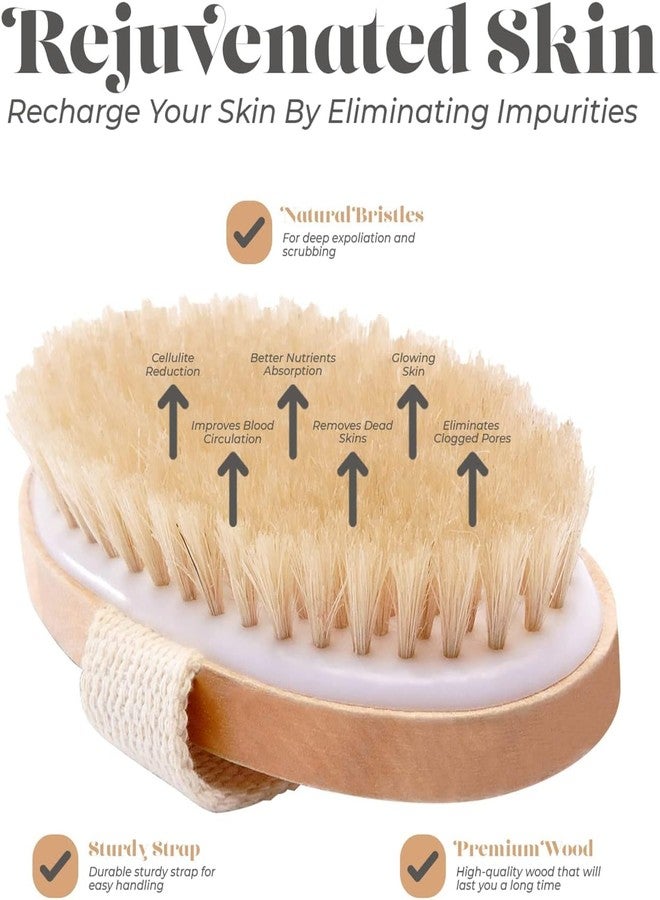 Timbuk2 Dry Brushing Body Brush, Natural Bristle Dry Skin Exfoliating Brush Body Scrub for Flawless Skin, Cellulite Treatment, Lymphatic Drainage and Blood Circulation Improvement, Medium Strength - Image 5