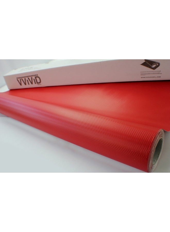 VViViD Dry Red Carbon Fibre High Gloss Vinyl Wrap Twill Weave Adhesive Film 12 Inches x 24 Inches Roll Air Release Decal Sheet - Image 5