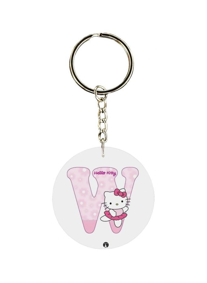 RKN Alphabet W Kitty Cartoon Themed Keychain