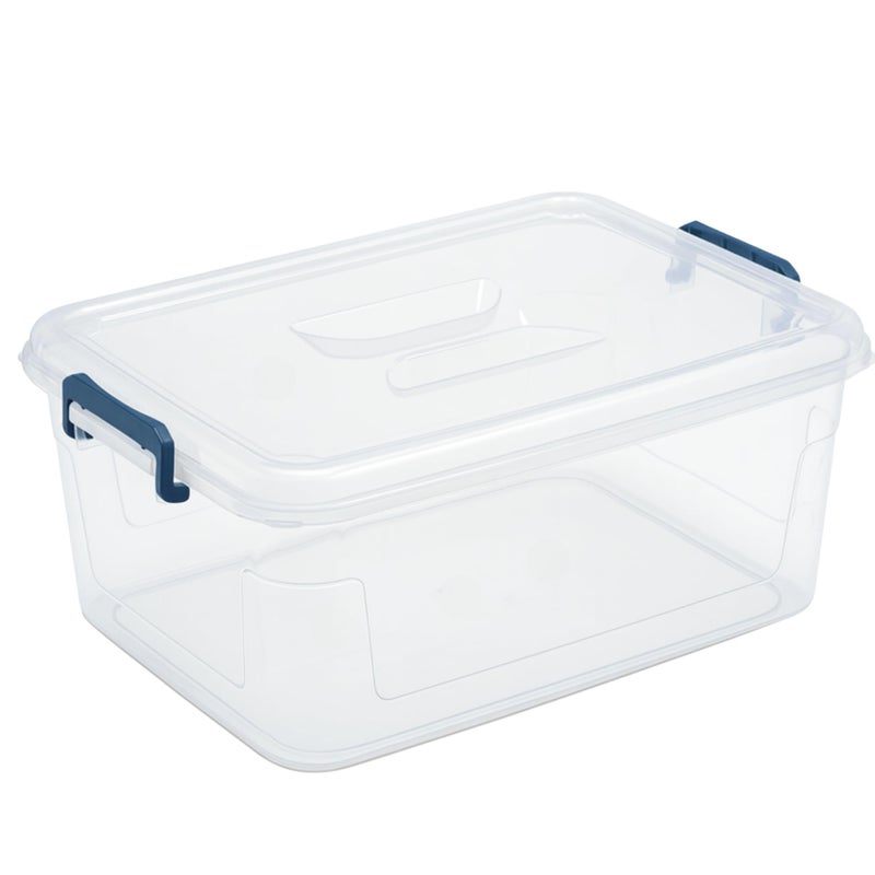 Tribello Plastic Storage Bins with Lids, Clear Stackable Storage Containers - 21 Qt - Image 1