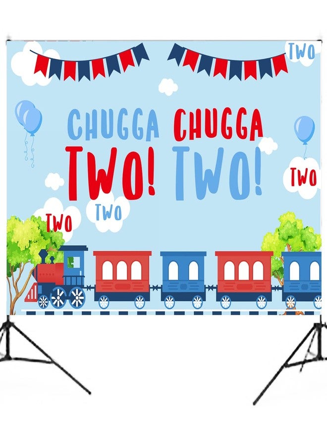 BEOXAGAR Train 2nd Birthday Supplies - Chugga Chugga Two Two Party Decorations for 2 Years Old Boys - Image 1