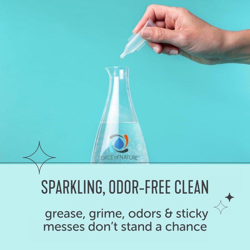 Force of Nature Multi-Purpose Cleaner & Deodorizer Extra Value Bundle - Reusable Bottle, 25 Refills - EPA Registered, Toxin-Free All-Purpose Natural Cleaning Supplies - Image 5
