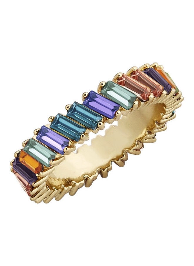 NIBEMINENT Faux Crystal Studded Ring 
