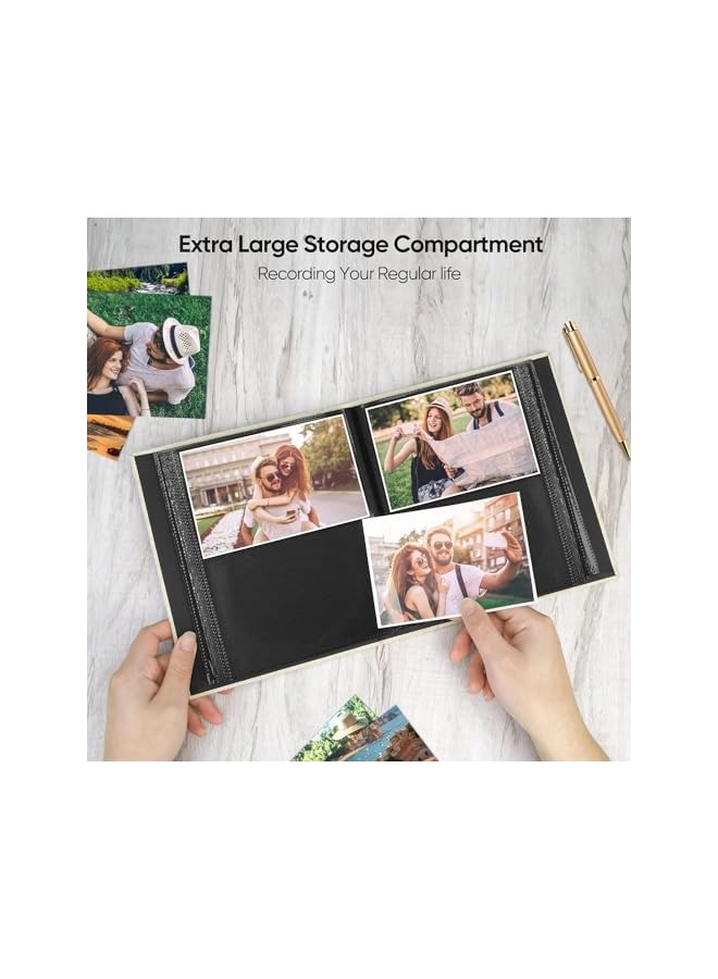 The Bros ألبوم صور من الكتان 6x4، ألبوم صور صغير يحمل 200 جيب، ألبوم صور للصور 4x6 و3.5x5.5، كتاب صور 4x6 مثالي لعيد الحب والزفاف وعيد الميلاد (بيج) - Image 5