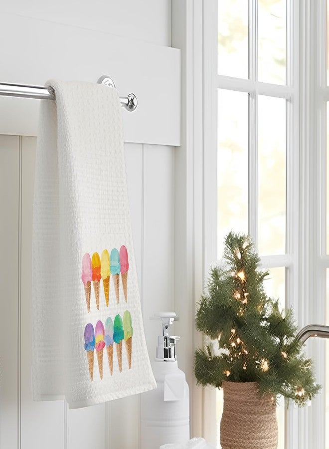 INDAJEDN Cute Ice Cream Gifts Hand Towel, Ice Cream Cone Hand Towel for Kitchen Bar Decor, Summer Kid Gust Bathroom Decor, 16x24 Inch - Image 3
