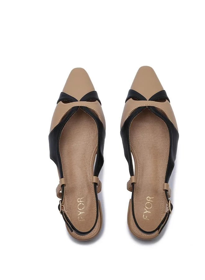 Fyor  Stylish Two-Tone Cut-Out Flat CD 010 for Women | Best Price UAE