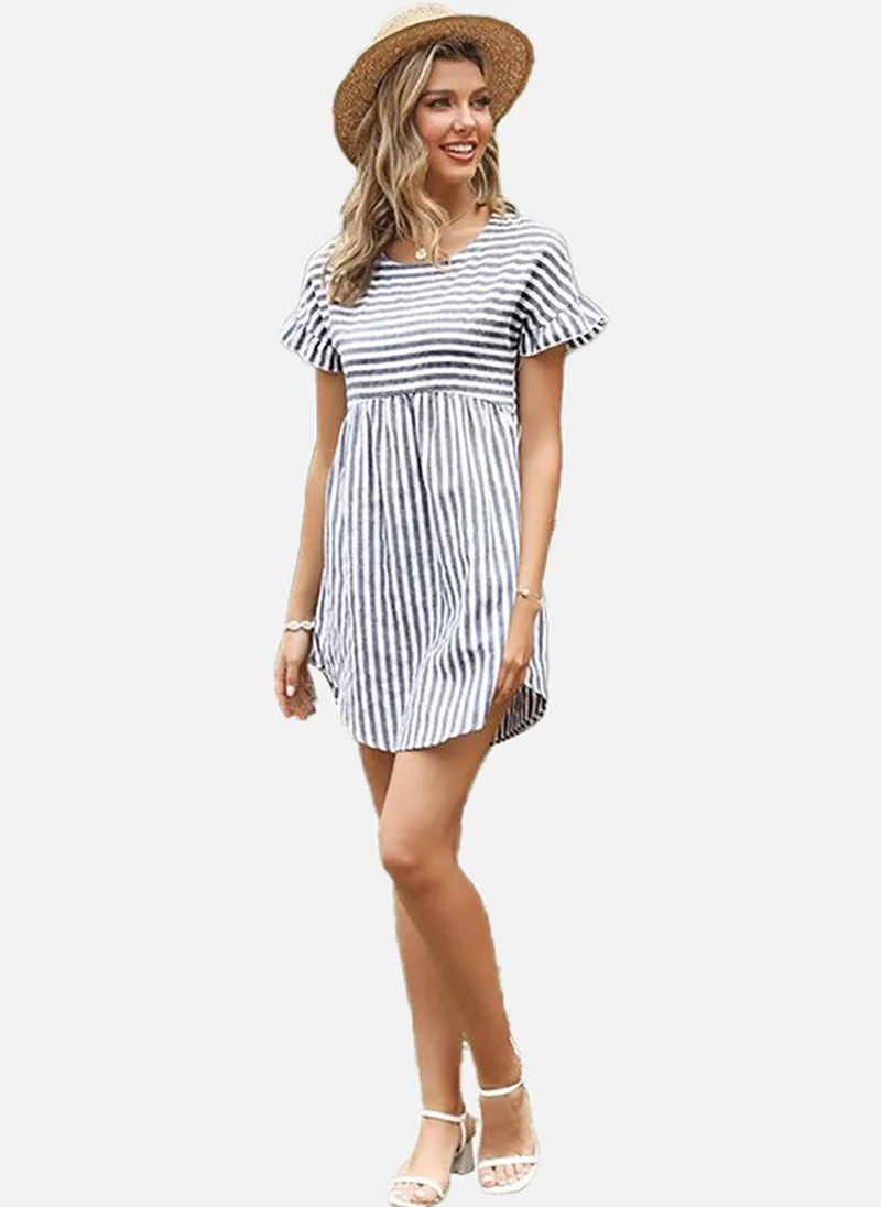 YUNIQEE Women Striped A-Line Mini Dress