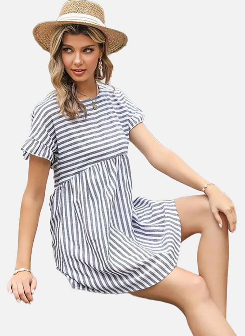 YUNIQEE Women Striped A-Line Mini Dress