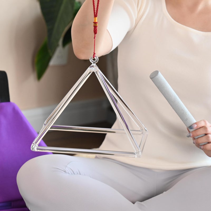 CVNC 10 Inch Quartz Crystal Singing Pyramid Healing Musical Instrument + Carry Case Bag Powerful Energy - Image 4
