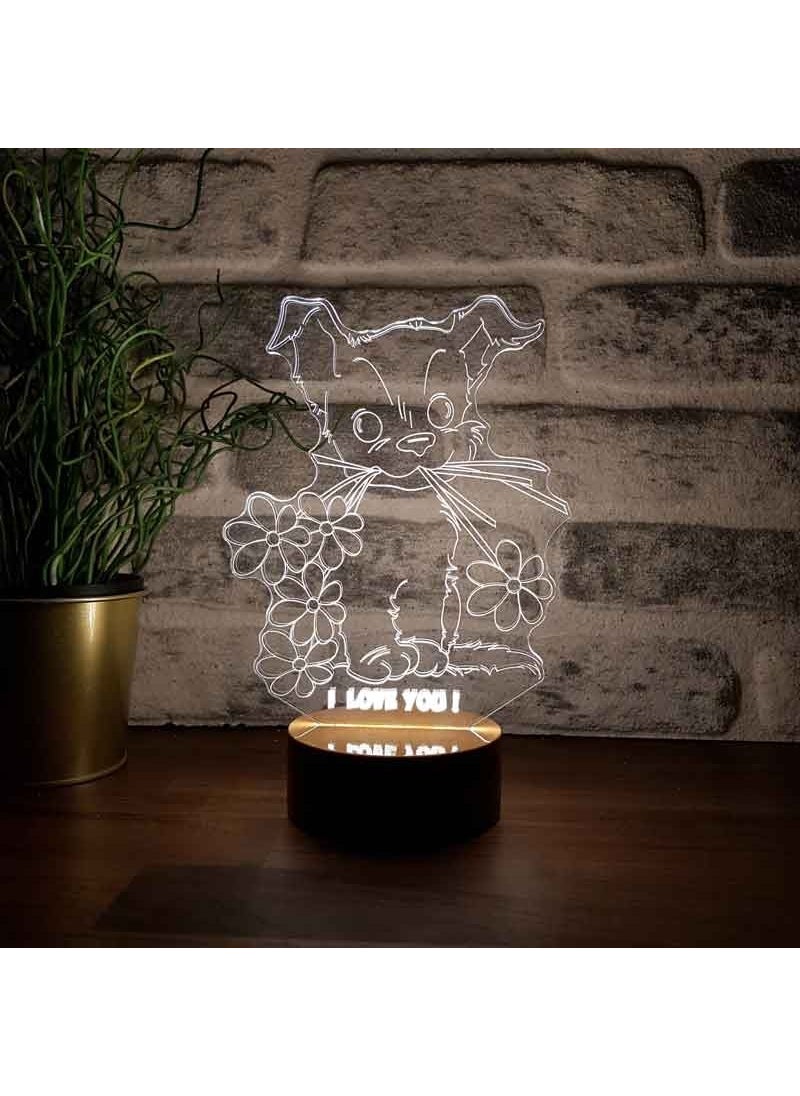 Dog Figured Decorative Gift Led Table Lamp | 7 Light Colors | Wooden Base - pzsku/ZCD999876B542BDCE7003Z/45/_/1737454934/2d0de77a-9c5a-49ce-878a-6bab044b4b83