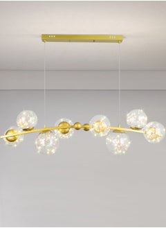 YATAI LIGHTING LED Nordic Gypsophila Chandelier,Modern Nordic Gold LED Chandelier Clear Glass Ball Long Pendant Lamp For Dining Room Bar Restaurant Coffee Shop Office Hanging Light,48W  - Image 1