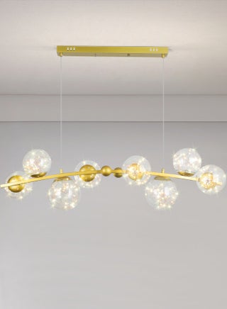 LED Nordic Gypsophila Chandelier,Modern Nordic Gold LED Chandelier Clear Glass Ball Long Pendant Lamp For Dining Room Bar Restaurant Coffee Shop Office Hanging Light,48W - pzsku/ZCD99995633F1B19CD4B6Z/45/_/1715449975/345cb2a4-8129-4a7e-9a8d-6cbe917419a7