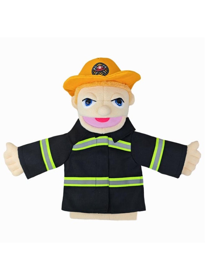 1 Pcs Firemen Occupation Professional Figurine Role Playing Parent-Child Interaction Toy Family Companionship Plush Doll Figurine Toy Hand Puppet - Image 1