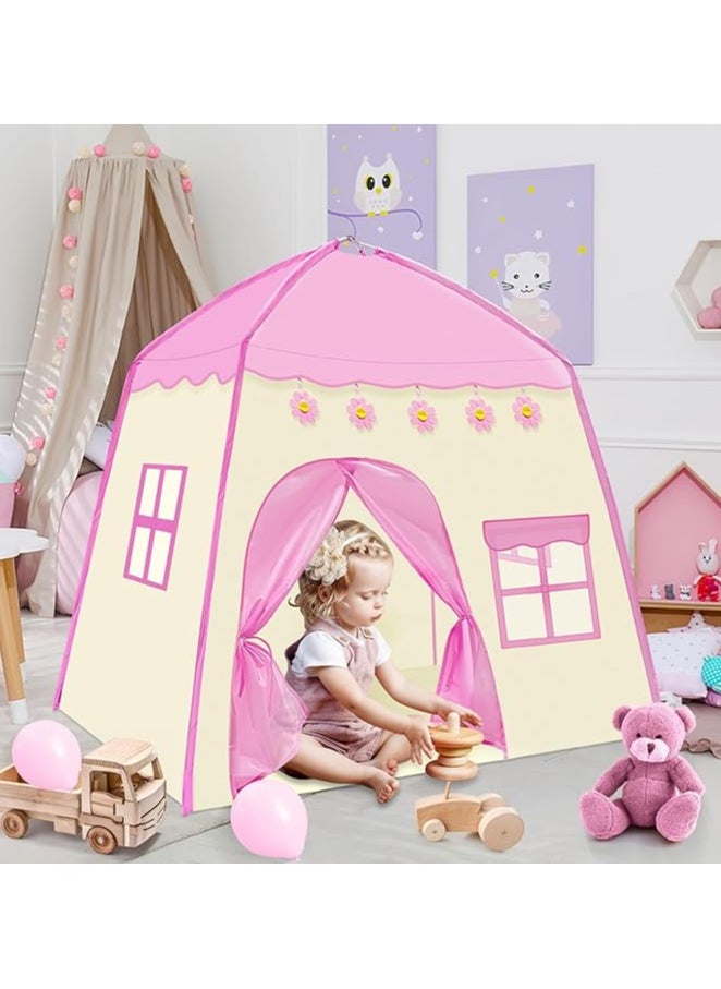 Generic Play tent for girls, princess tent indoor and outdoor tent for toddlers, princess and princess castle playhouse fairy gift, pink Oxford fabric  - Image 2