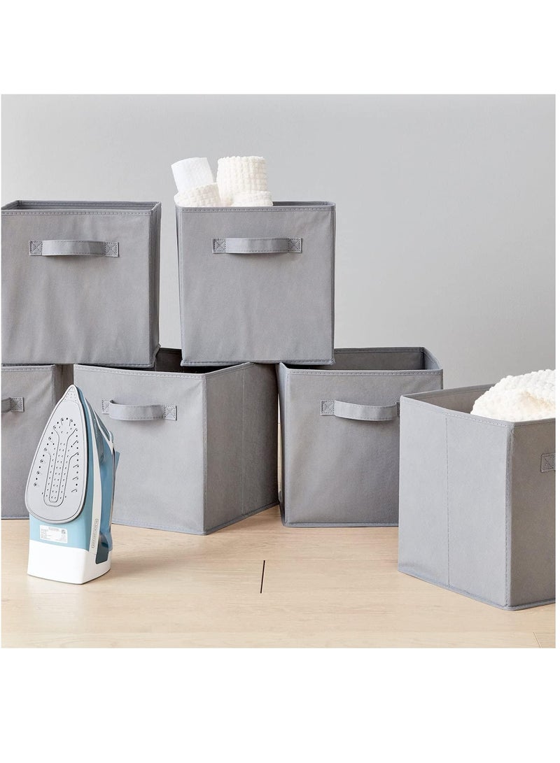 عربست منظم مكعبات تخزين قماش قابل للطي ، مجموعة من 4 صناديق تخزين قابلة للطي في المنزل ، سلال منظم حجيرة من القماش بمقابض مزدوجة ، صناديق تخزين مكعبة للرف ، المنزل والمكتب - Image 5