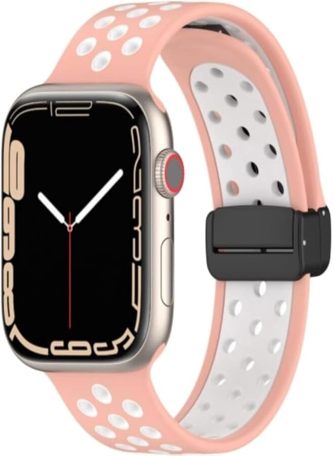 Next store Compatible with Apple Watch Band 49mm 45mm 44mm 42mm, Breathable Soft Silicone Sport Strap with Magnetic Clasp for Women Men, Series SE/8/7/6/5/4/3/2/1/Ultra