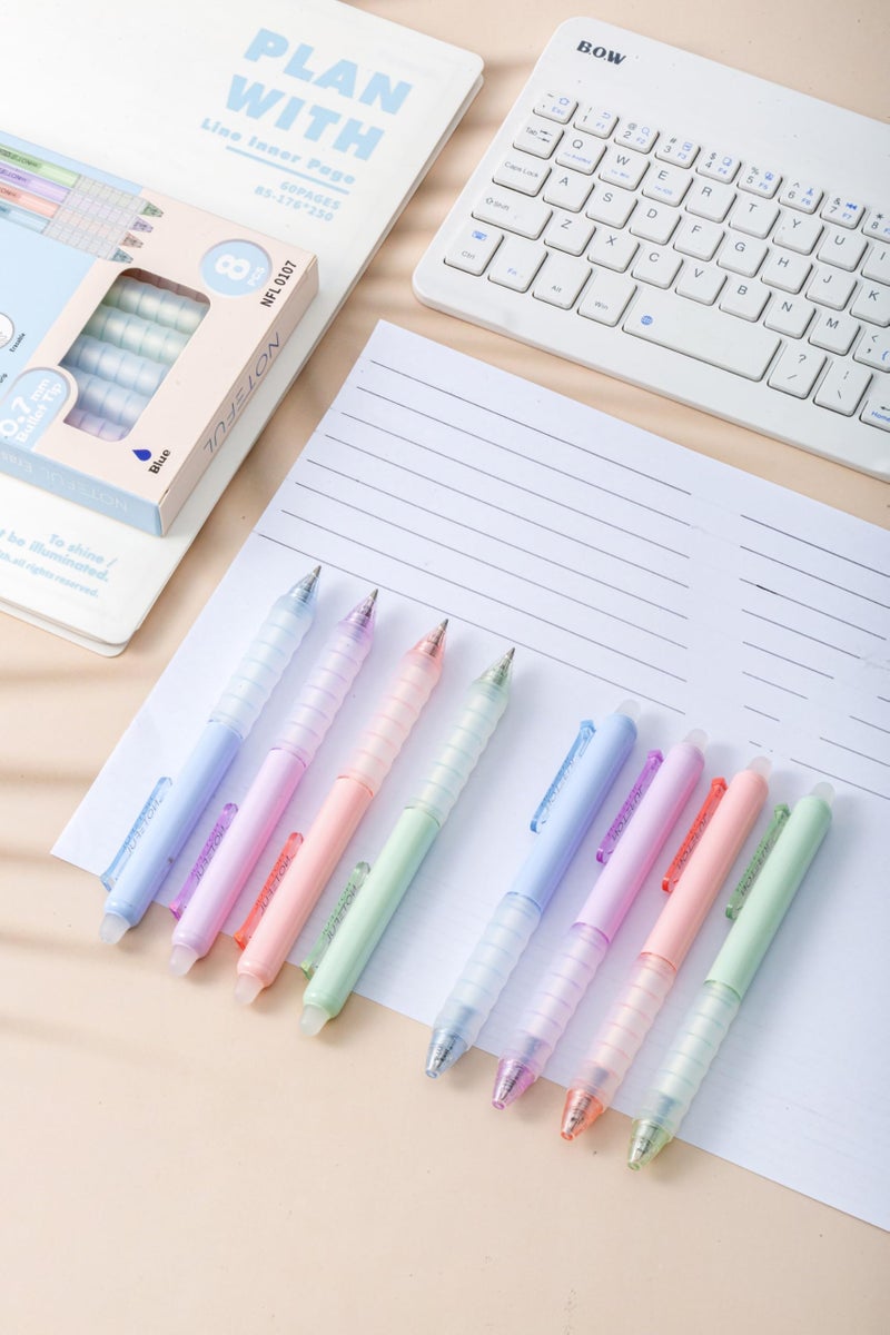 NOTEFUL Black Ink Erasable Gel Pens, 0.7mm Fine Point Retractable Click Gel Writing Pens, Clean Erase Quick Dry for School Notes & Journaling, Students & Teachers - Image 2