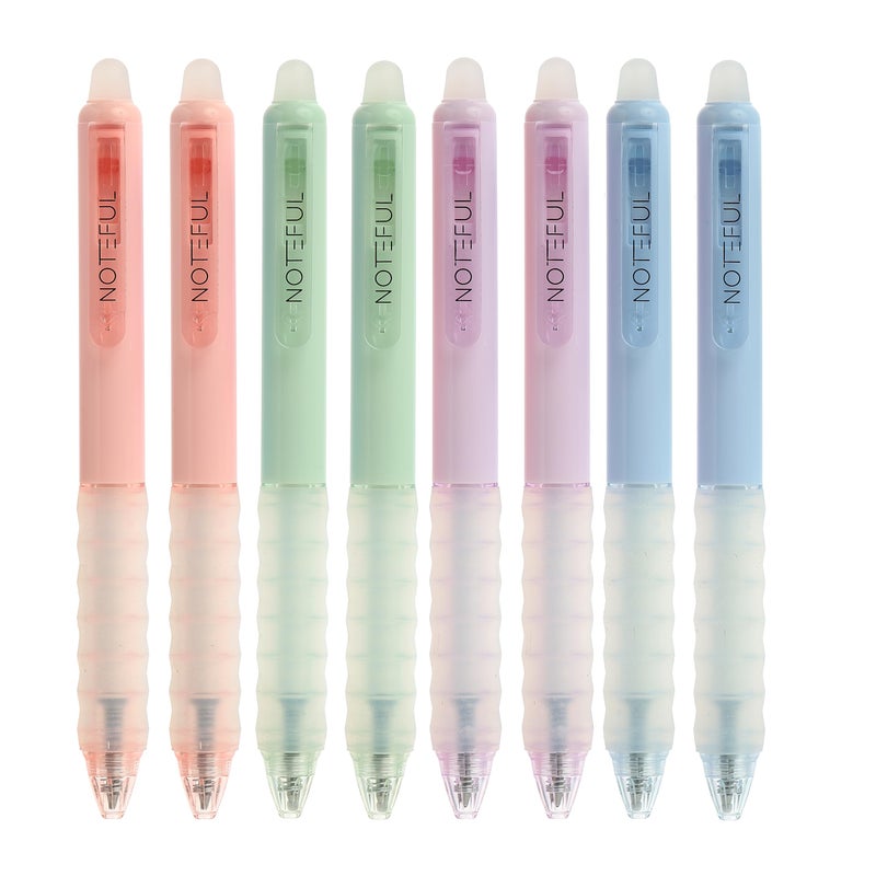 NOTEFUL Black Ink Erasable Gel Pens, 0.7mm Fine Point Retractable Click Gel Writing Pens, Clean Erase Quick Dry for School Notes & Journaling, Students & Teachers - Image 1
