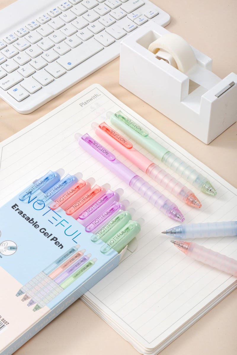 NOTEFUL Black Ink Erasable Gel Pens, 0.7mm Fine Point Retractable Click Gel Writing Pens, Clean Erase Quick Dry for School Notes & Journaling, Students & Teachers - Image 3